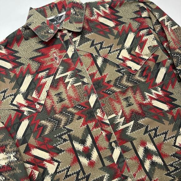 Vintage 1980’s Western Button Front Shirt in Native American Print - Picture 2 of 8